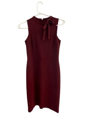 Ann Taylor Factory Burgundy Sheath Dress – Size 00P – Modest Career Classic